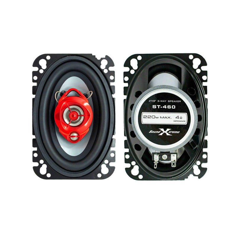 SoundXtreme Pair of SoundXtreme 4x6 in 3-Way 220 Watts Coaxial Car Speakers CEA Rated (2 Speakers) - Image 3